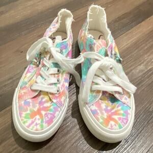 Blowfish sz 8M pink blue tie dye‎ lace up shoes